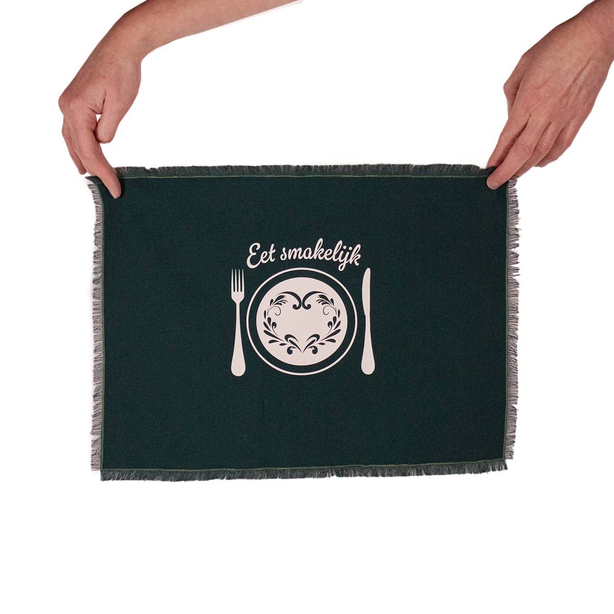 placemat bedrukt met eet smakelijk
