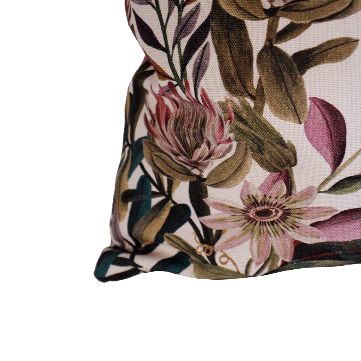 sierkussenhoes bloemen gebroken wit met multi kleuren