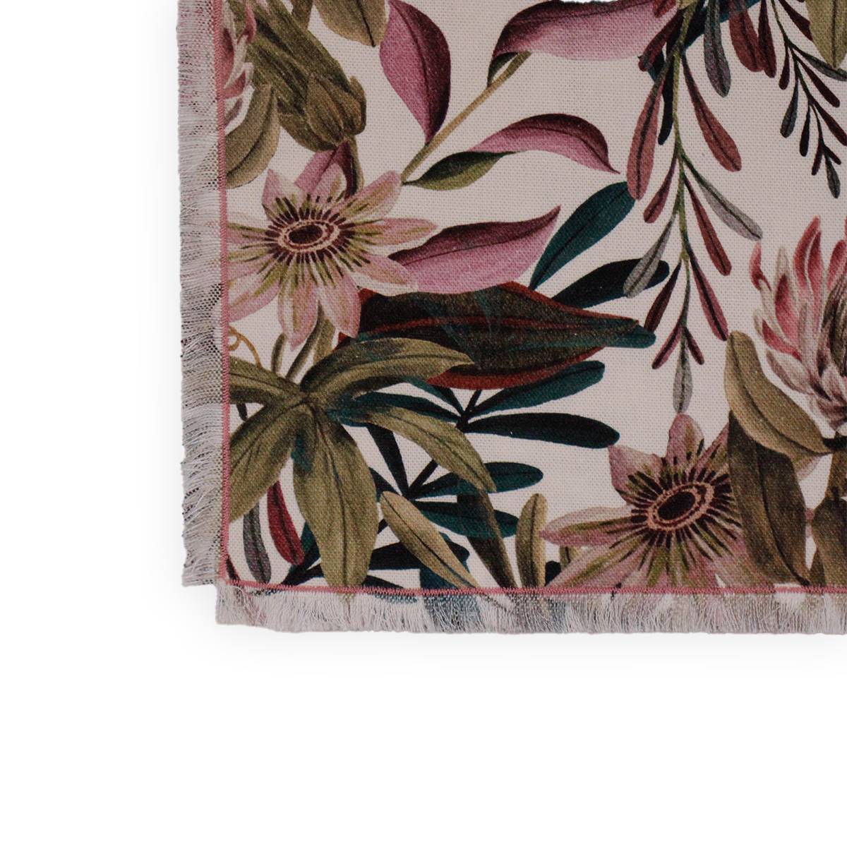 placemat digitale bloemen gebroken wit